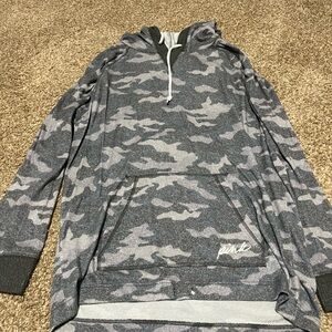 Victoria's Secret Gray Camo Zip Up Top